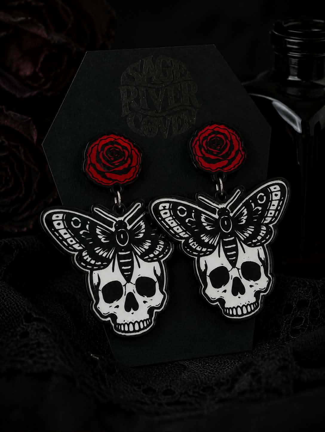 Crimson Mortality Earrings
