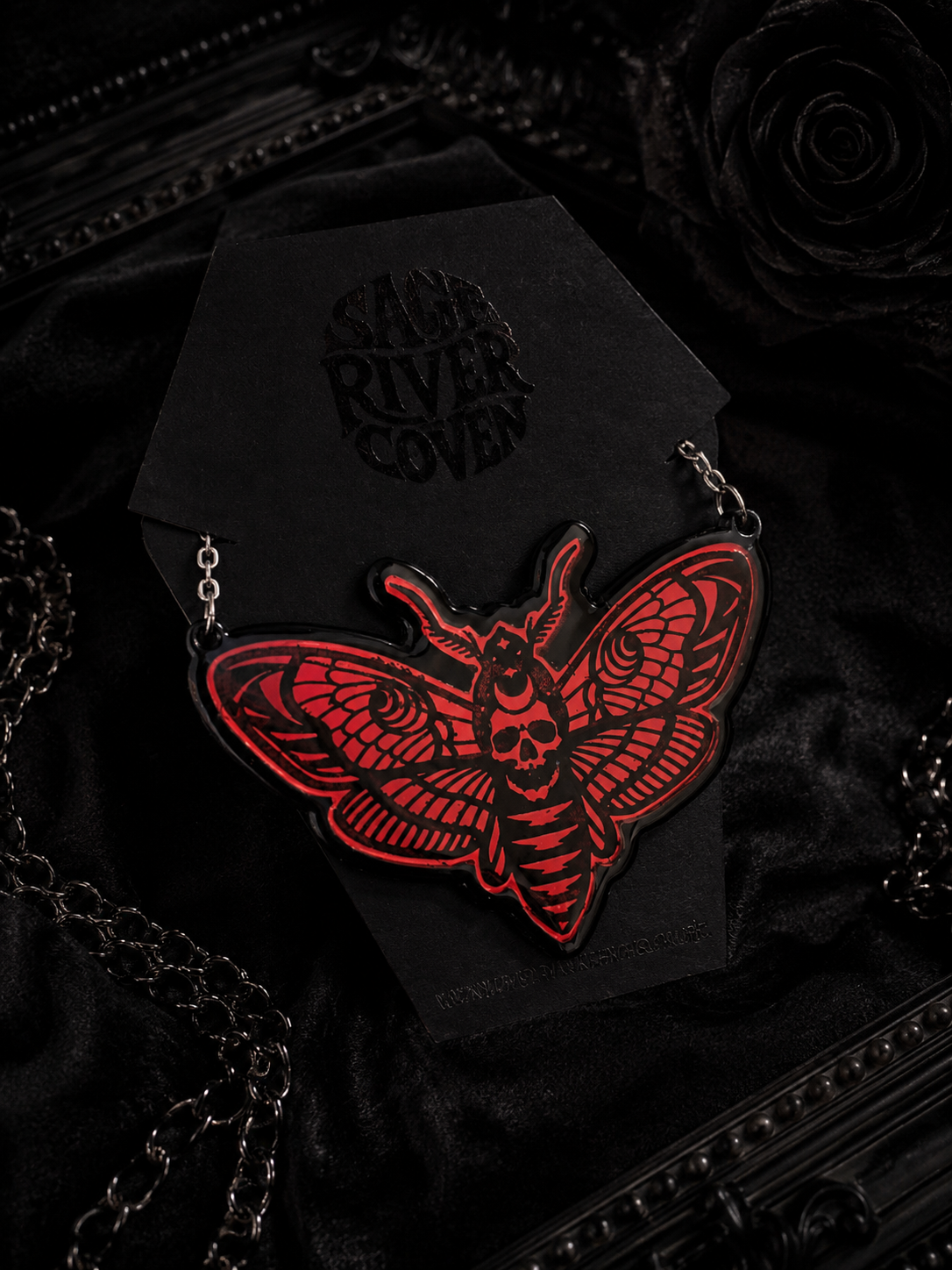 Crimson Deathmoth Necklace